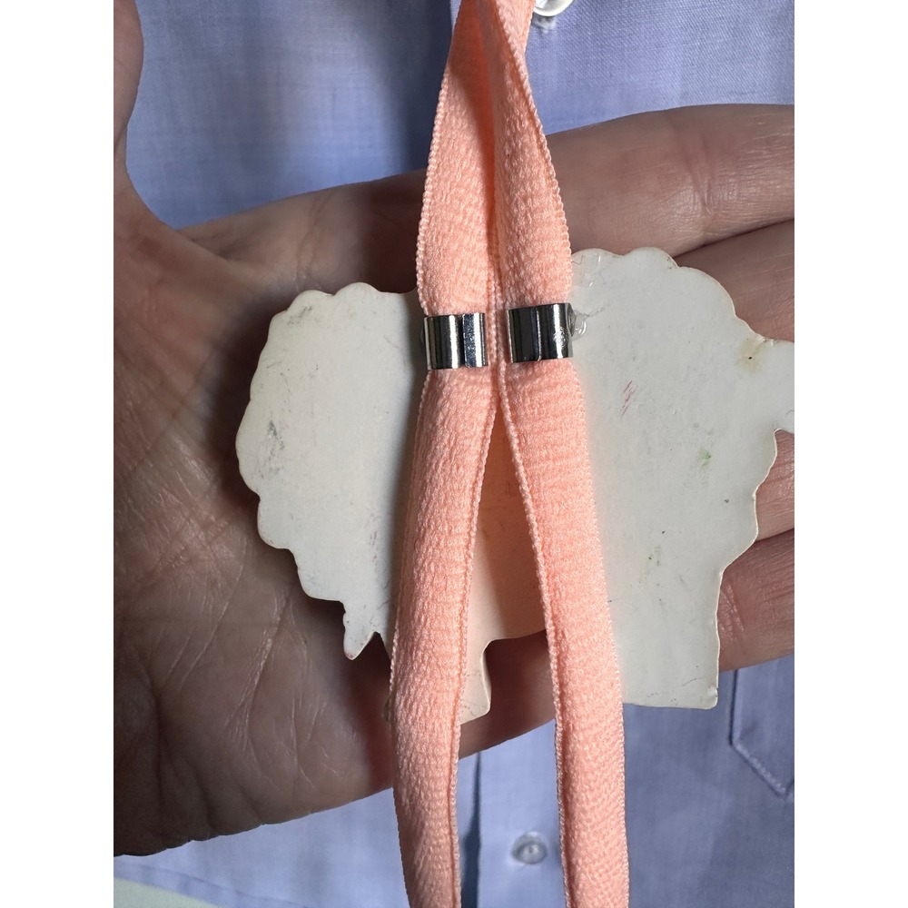 vintage upcycled coquette pastel lamb bolo tie lariat tie - Picture 3 of 4